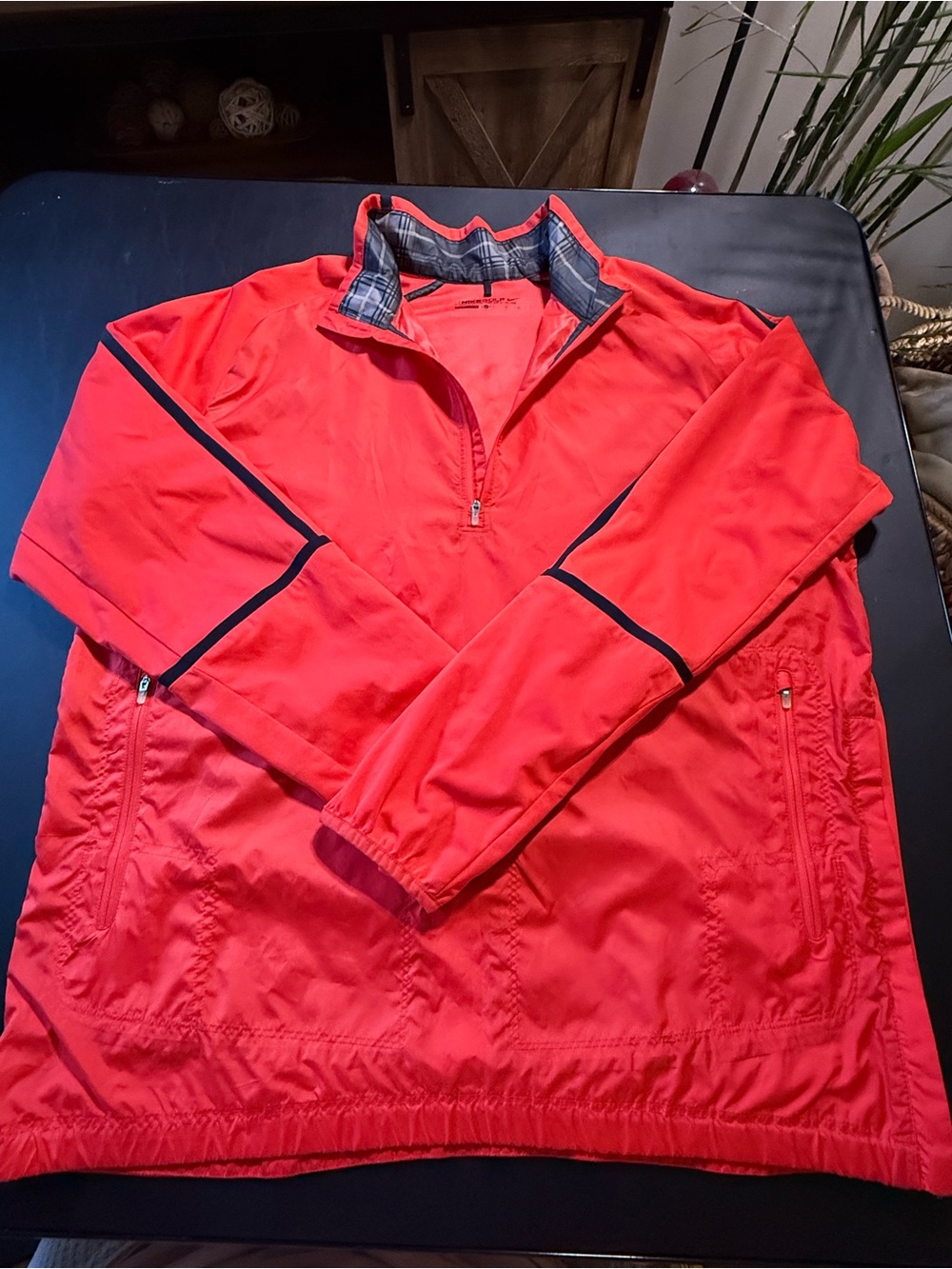 Nike Red Half-Zip Windbreaker with Black Trim